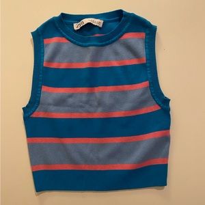 Zara pink and blue tank